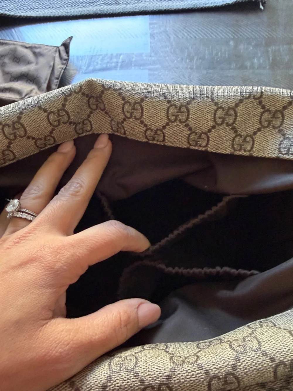 Gucci Brown Monogram Canvas Messenger Bag